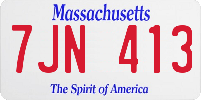 MA license plate 7JN413