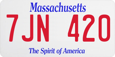 MA license plate 7JN420