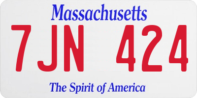 MA license plate 7JN424
