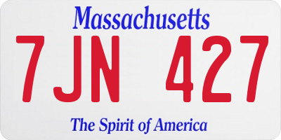 MA license plate 7JN427