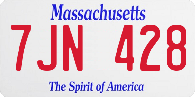 MA license plate 7JN428