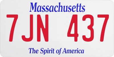 MA license plate 7JN437