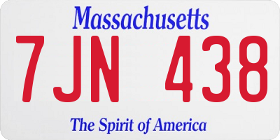 MA license plate 7JN438