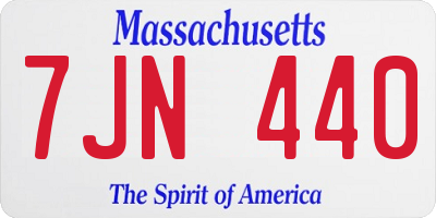 MA license plate 7JN440