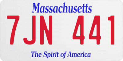 MA license plate 7JN441