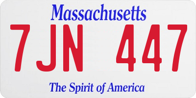 MA license plate 7JN447