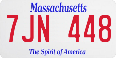 MA license plate 7JN448