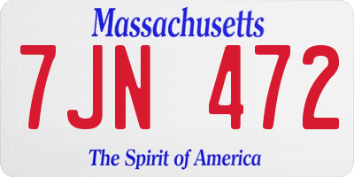MA license plate 7JN472