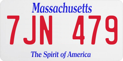 MA license plate 7JN479