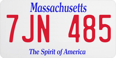 MA license plate 7JN485