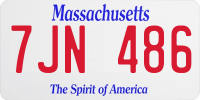 MA license plate 7JN486