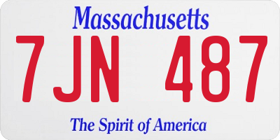 MA license plate 7JN487