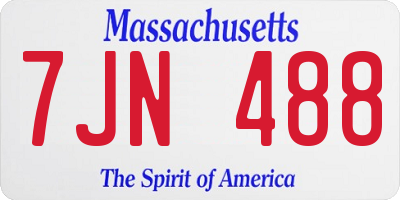 MA license plate 7JN488