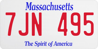 MA license plate 7JN495