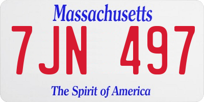 MA license plate 7JN497