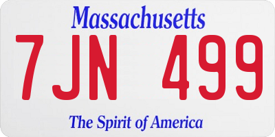 MA license plate 7JN499
