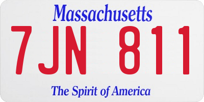 MA license plate 7JN811