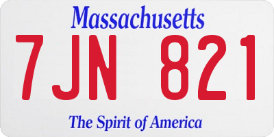 MA license plate 7JN821