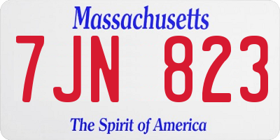 MA license plate 7JN823