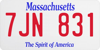 MA license plate 7JN831