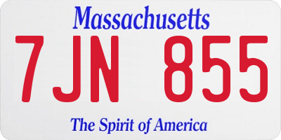 MA license plate 7JN855