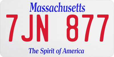 MA license plate 7JN877