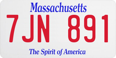 MA license plate 7JN891