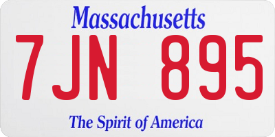 MA license plate 7JN895