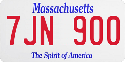 MA license plate 7JN900