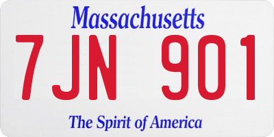 MA license plate 7JN901