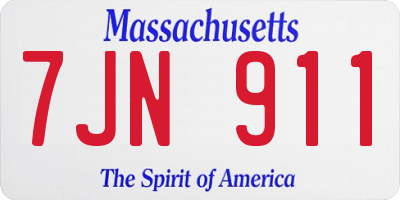 MA license plate 7JN911