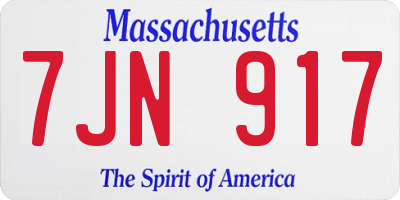 MA license plate 7JN917