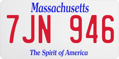 MA license plate 7JN946