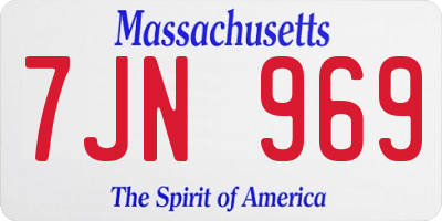 MA license plate 7JN969