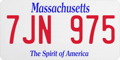 MA license plate 7JN975