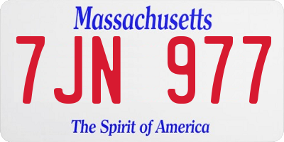 MA license plate 7JN977
