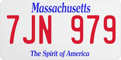 MA license plate 7JN979