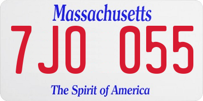 MA license plate 7JO055