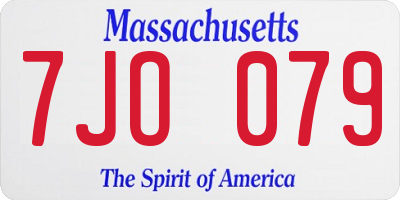 MA license plate 7JO079
