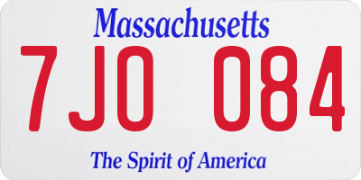 MA license plate 7JO084