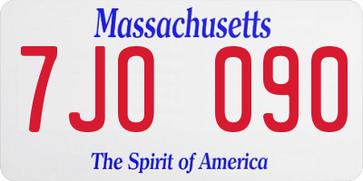 MA license plate 7JO090
