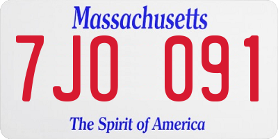 MA license plate 7JO091