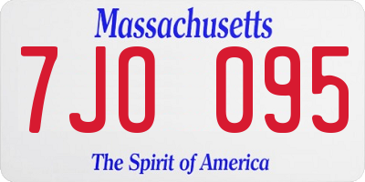 MA license plate 7JO095