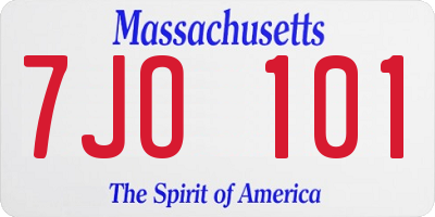 MA license plate 7JO101