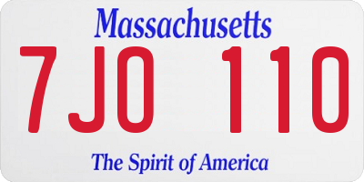 MA license plate 7JO110