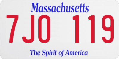 MA license plate 7JO119