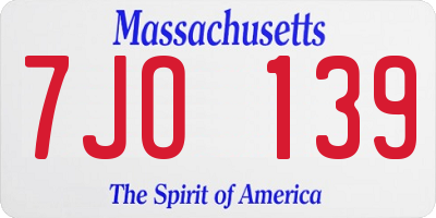 MA license plate 7JO139