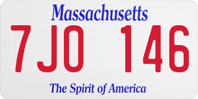 MA license plate 7JO146