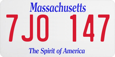 MA license plate 7JO147