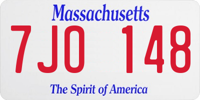 MA license plate 7JO148